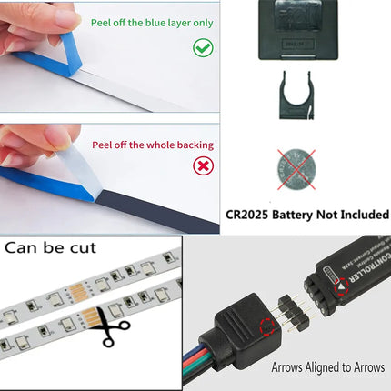 RGB Bluetooth Light Strip Remote & App Control