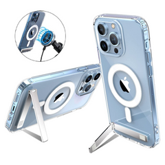 This Clear iPhone Magnetic Case with Stand combines functionality and protection in one sleek package. 
