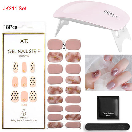 Gel Nail Wraps with UV Lamp Set