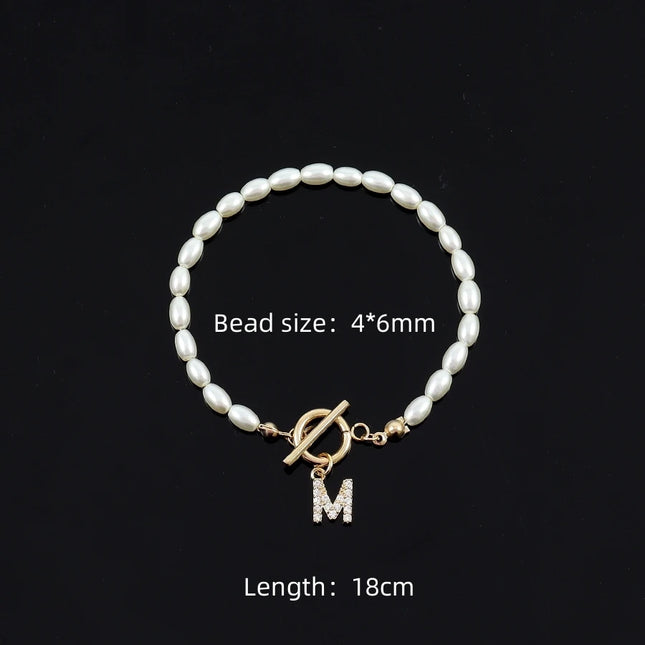 Pave Zircon 26 Initial Bracelet