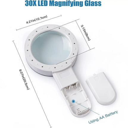 Handheld 30x Magnifying Glass
