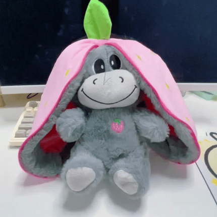 Strawberry Donkey Breathing Plush Doll