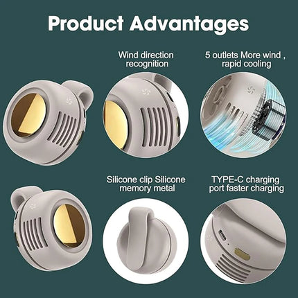 Mini Bladeless Clip-On Portable Fan