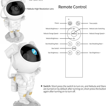 Astronaut Star Projector Night Light